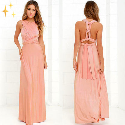 Sleeveless Multi Way Backless Convertible Maxi Dress