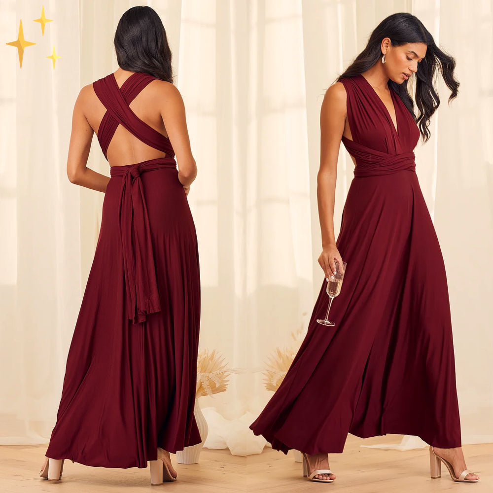 Sleeveless Multi Way Backless Convertible Maxi Dress