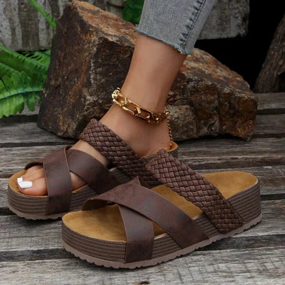 Woven Crisscross Open Sandals