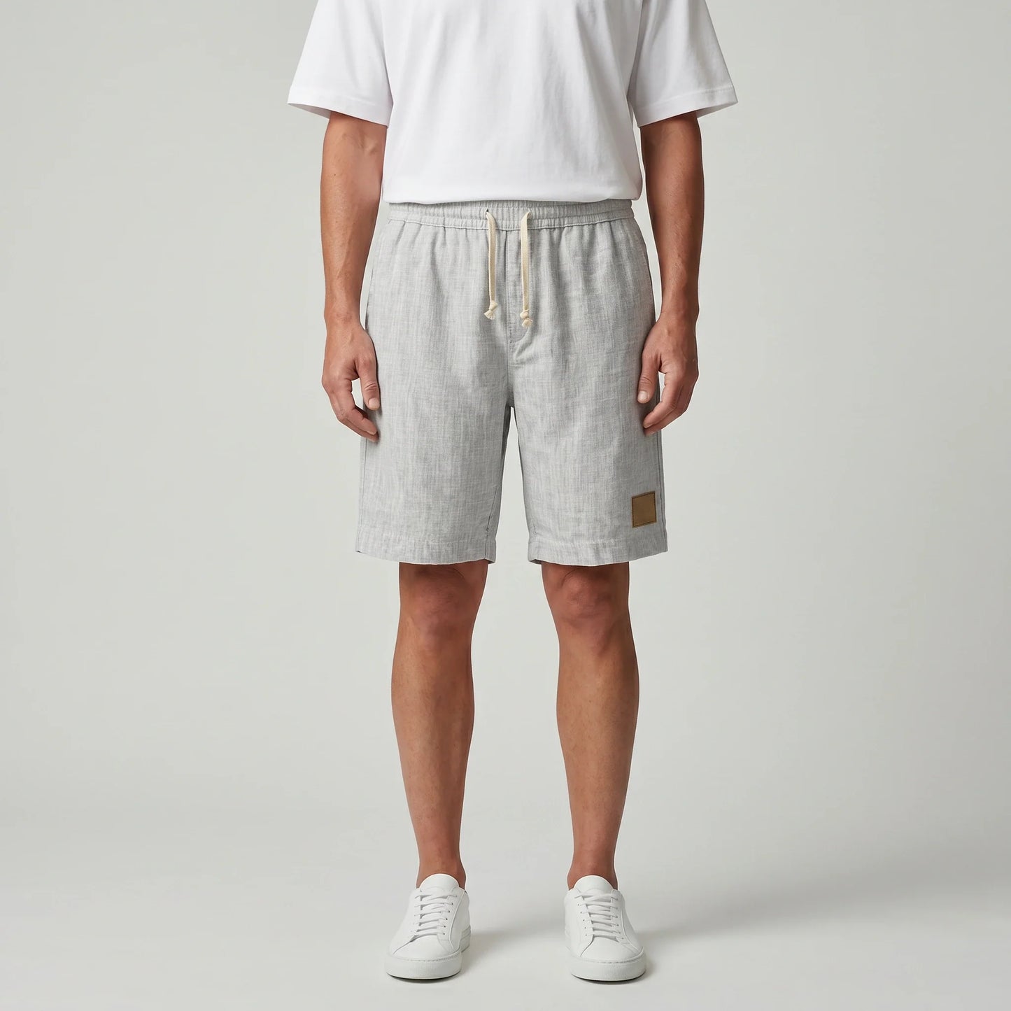 Drawstring Elasticated Patched Pocketed Loose Shorts