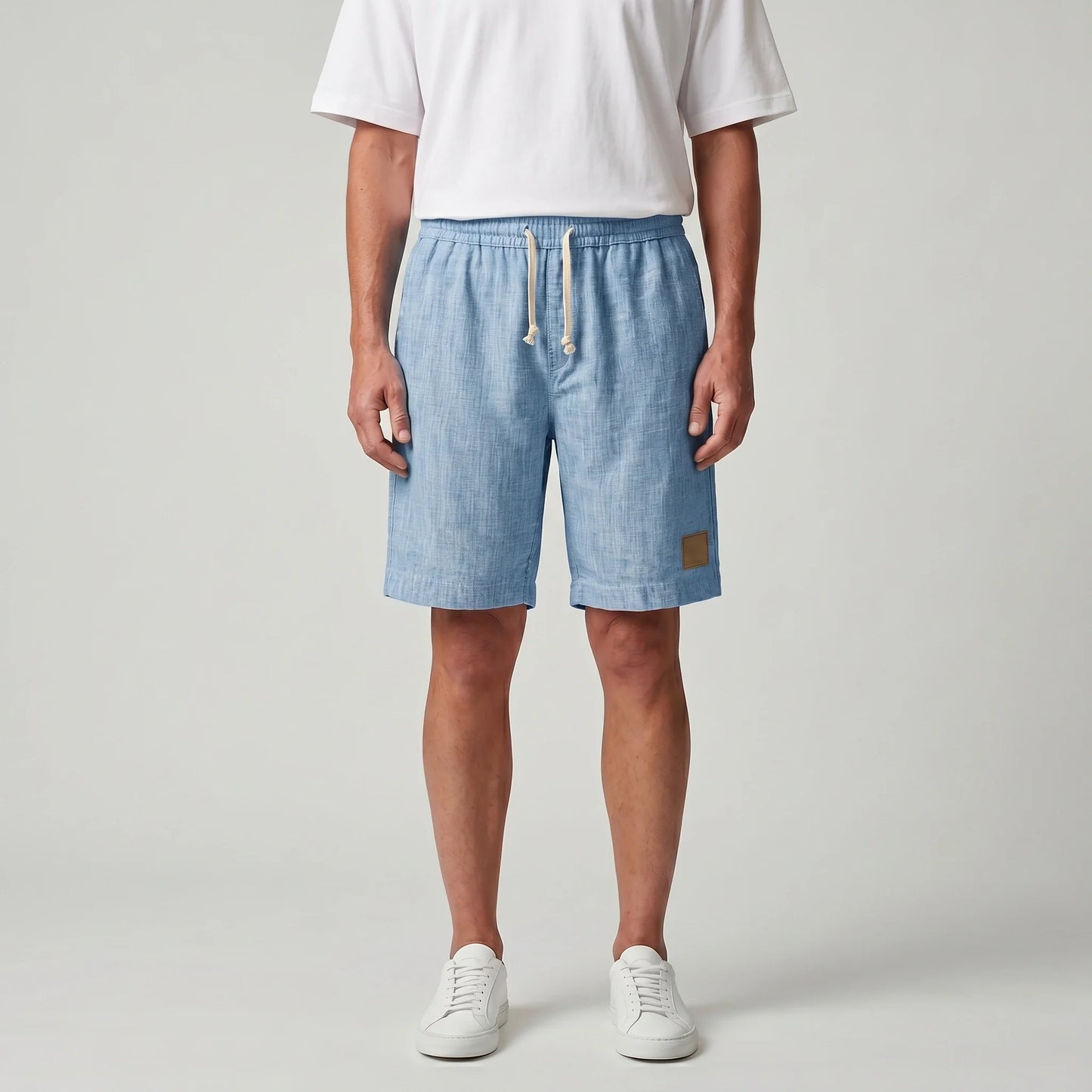 Drawstring Elasticated Patched Pocketed Loose Shorts