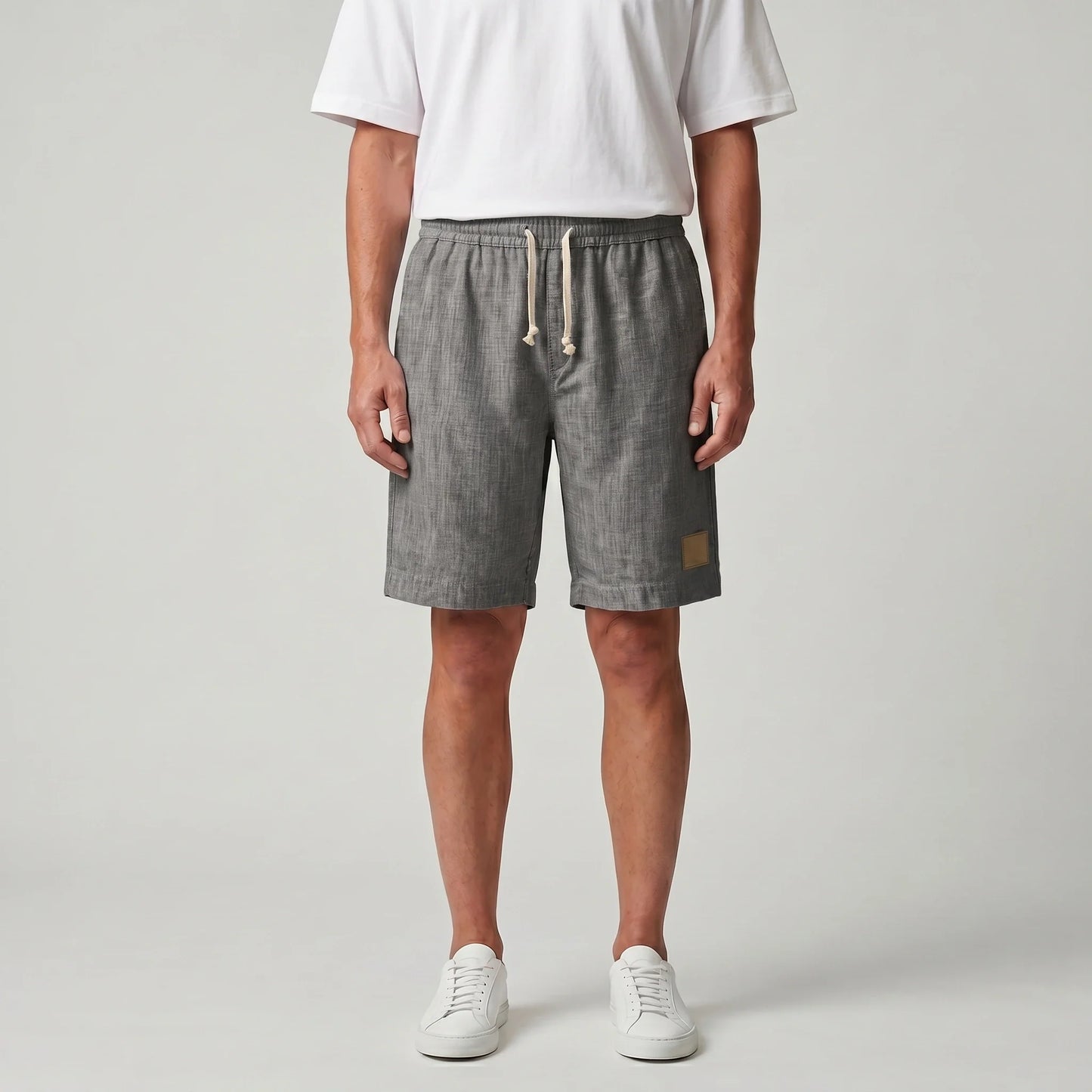 Drawstring Elasticated Patched Pocketed Loose Shorts