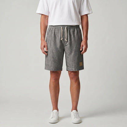 Drawstring Elasticated Patched Pocketed Loose Shorts
