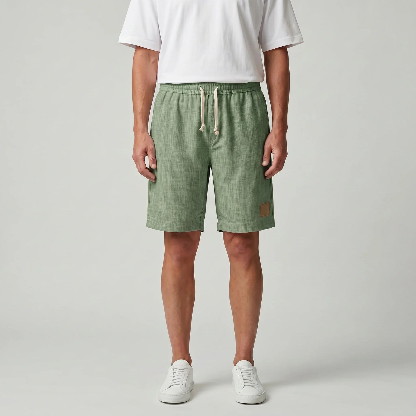 Drawstring Elasticated Patched Pocketed Loose Shorts