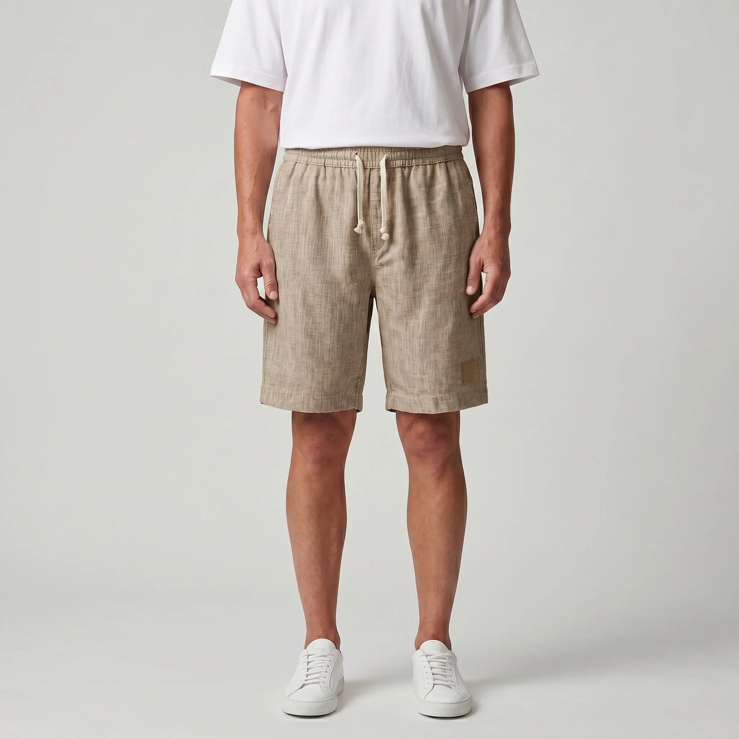 Drawstring Elasticated Patched Pocketed Loose Shorts