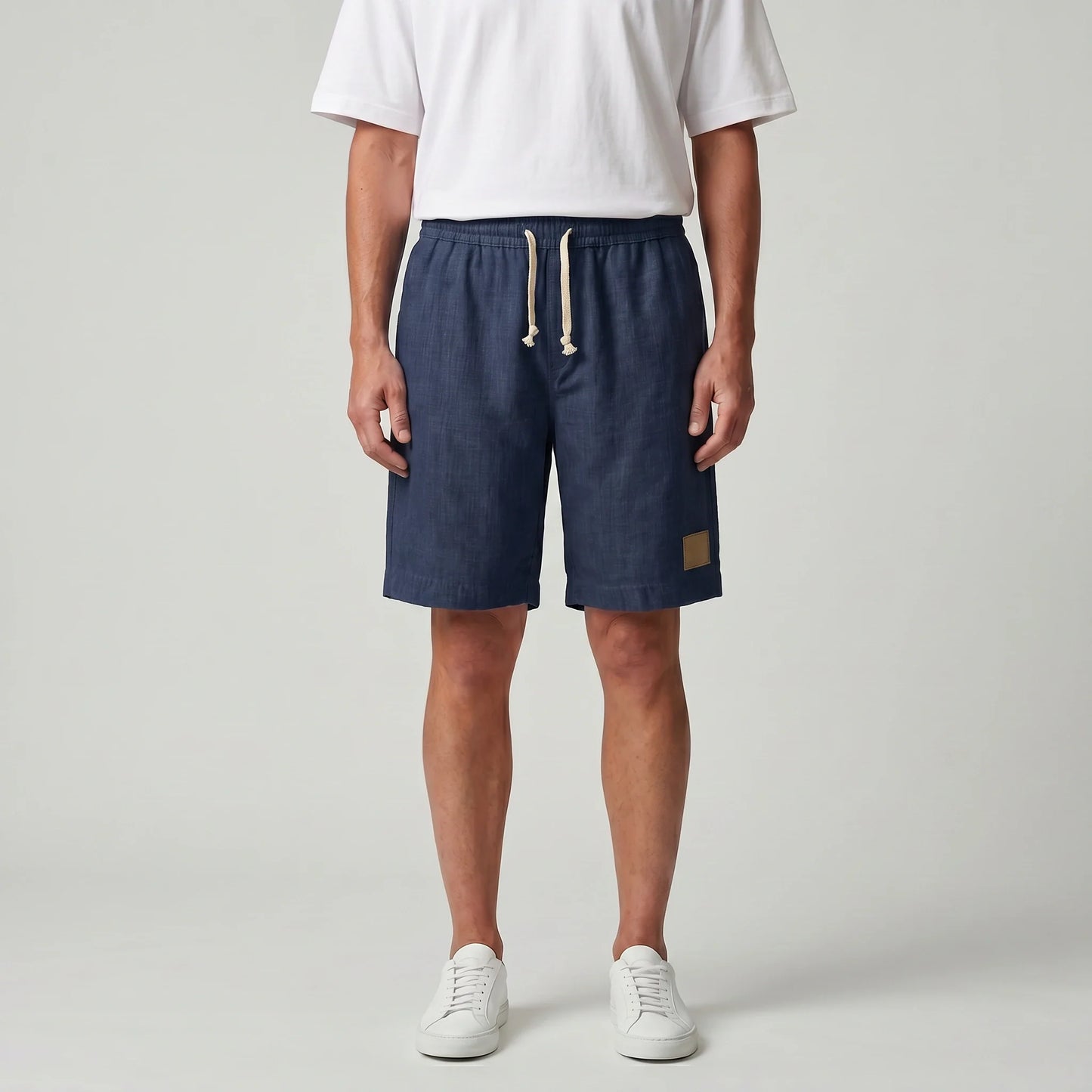 Drawstring Elasticated Patched Pocketed Loose Shorts