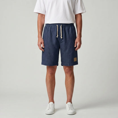 Drawstring Elasticated Patched Pocketed Loose Shorts