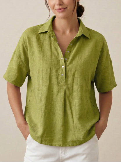 Short Sleeve Button Front Top