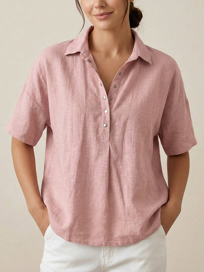 Short Sleeve Button Front Top