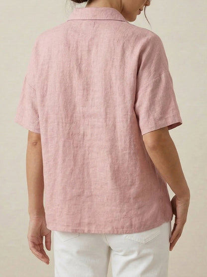 Short Sleeve Button Front Top