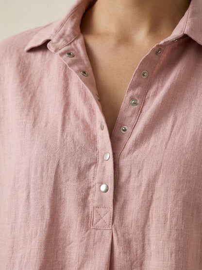 Short Sleeve Button Front Top