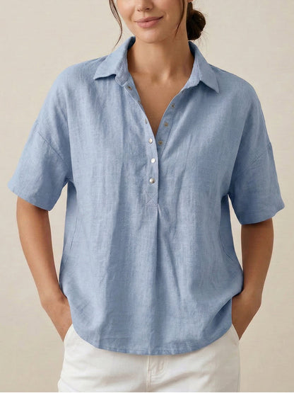 Short Sleeve Button Front Top