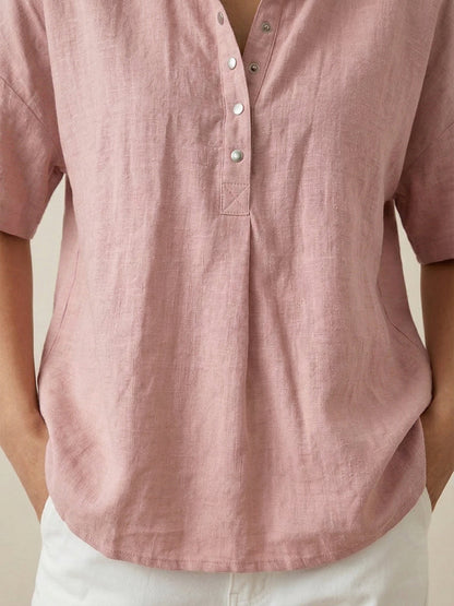 Short Sleeve Button Front Top