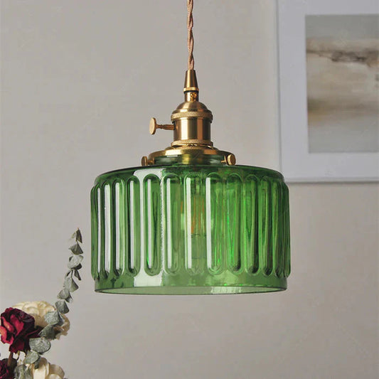 Ribbed Glass Pendant Lamp