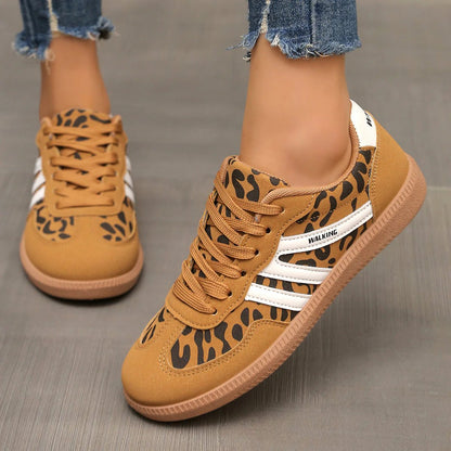 Low Top Lace Up Paneled Round Toe Flat Sneakers