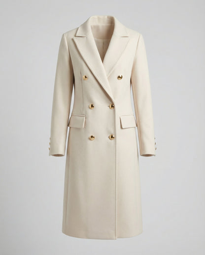 Collared Buttoned Tailored Flapped Long Coat