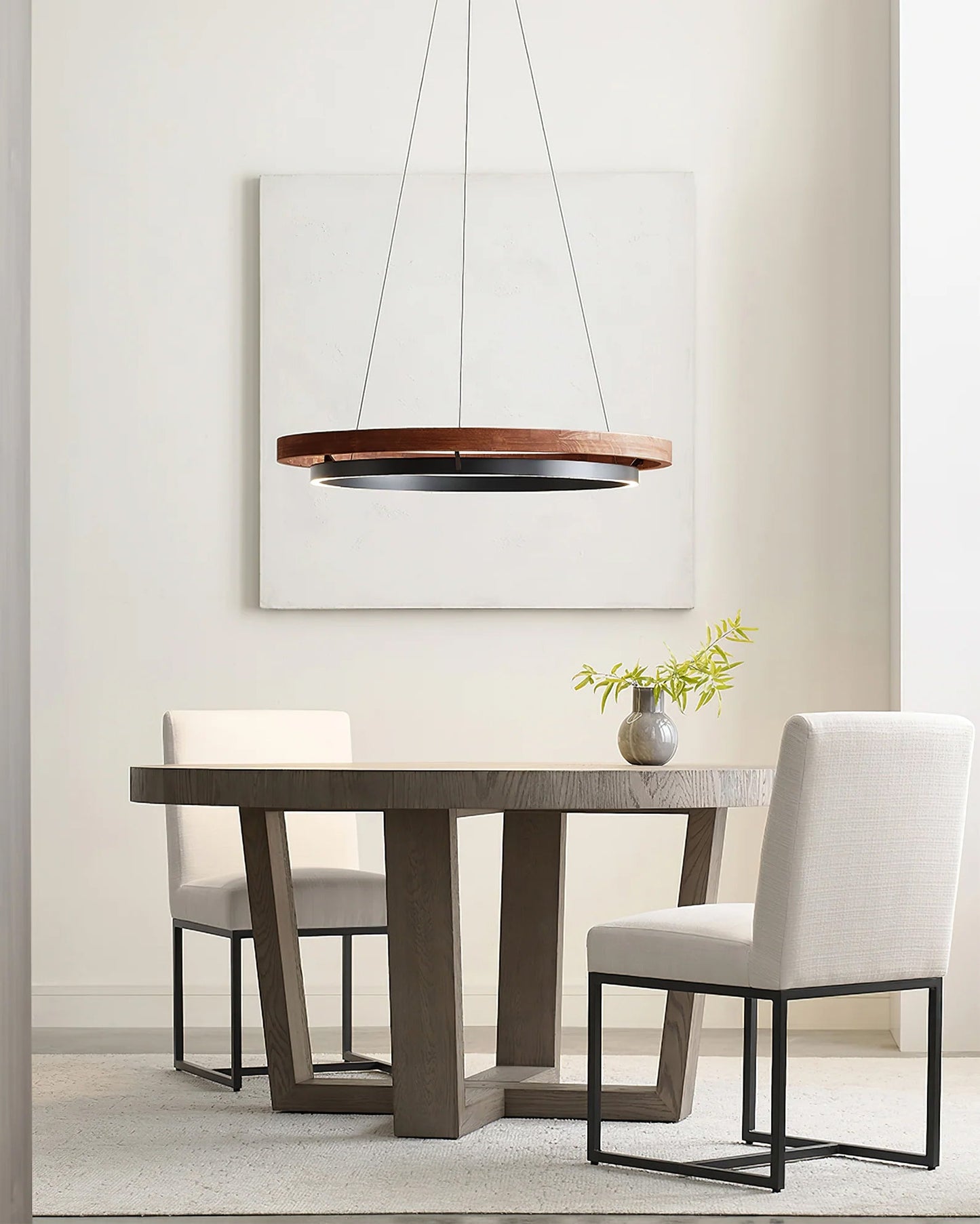 Dual-Tier Circular Halo Chandelier