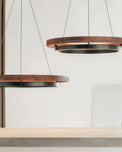 Dual-Tier Circular Halo Chandelier