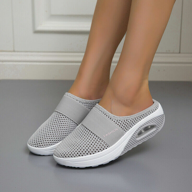Round Backless Thick Elevated Wide Patterned Sandals
