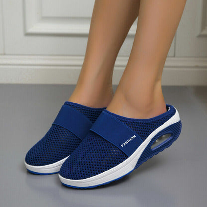 Round Backless Thick Elevated Wide Patterned Sandals