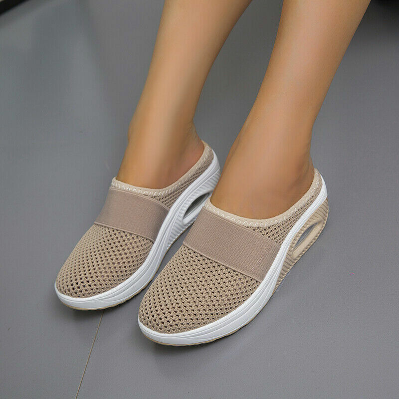 Round Backless Thick Elevated Wide Patterned Sandals