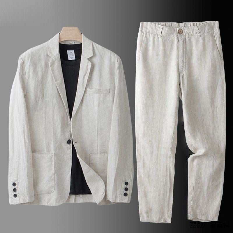 Single Button Blazer Straight Pant Set