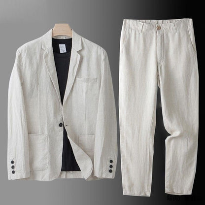 Single Button Blazer Straight Pant Set