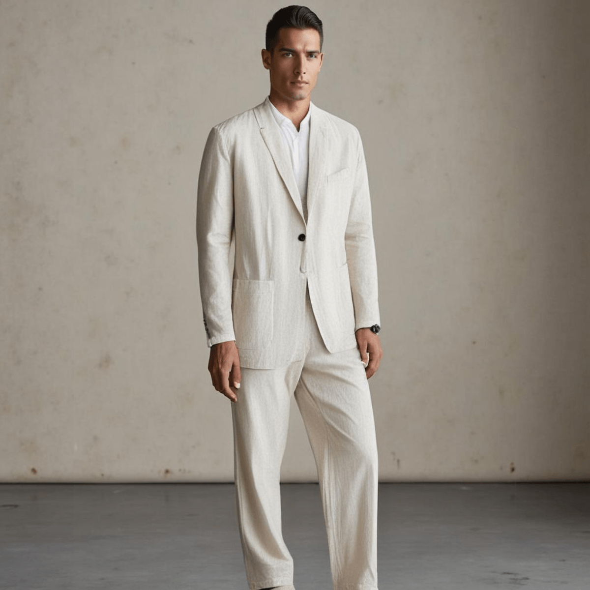 Single Button Blazer Straight Pant Set