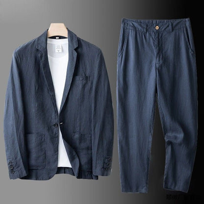Single Button Blazer Straight Pant Set