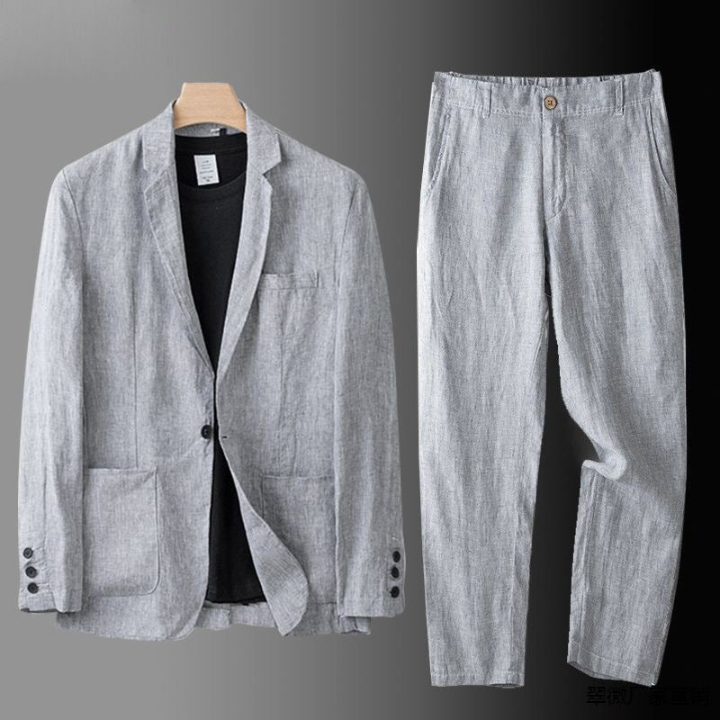 Single Button Blazer Straight Pant Set