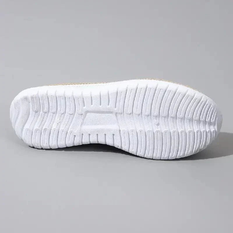 Chain Detail Round Toe Textured Slip On Shoes