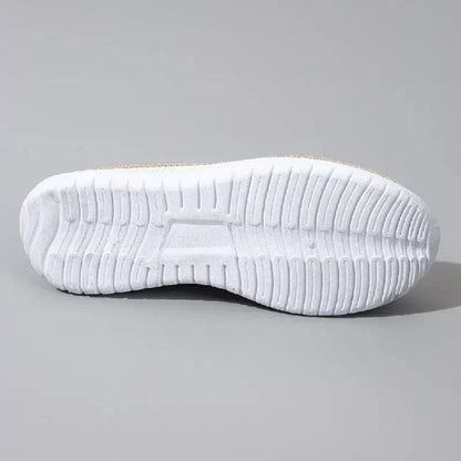 Chain Detail Round Toe Textured Slip On Shoes
