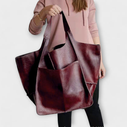 Pocketed Slouchy Oversized Structured Stitched Folded Bag