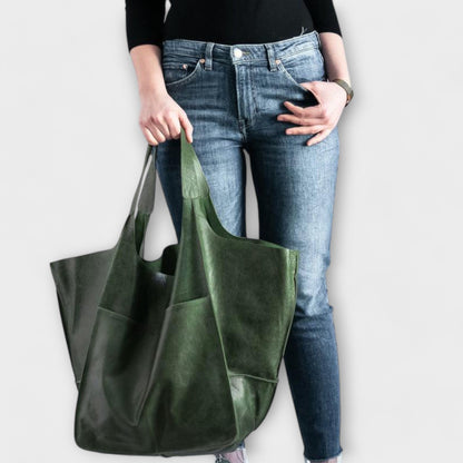 Pocketed Slouchy Oversized Structured Stitched Folded Bag