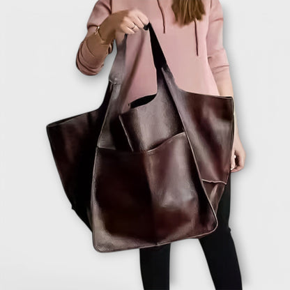Pocketed Slouchy Oversized Structured Stitched Folded Bag