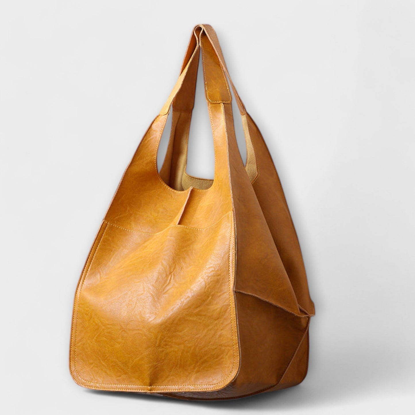Pocketed Slouchy Oversized Structured Stitched Folded Bag