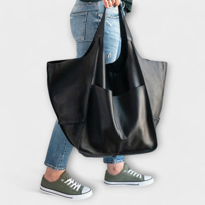 Pocketed Slouchy Oversized Structured Stitched Folded Bag