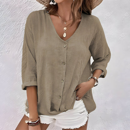 Loose Fit Long Sleeve Blouse