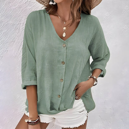 Loose Fit Long Sleeve Blouse