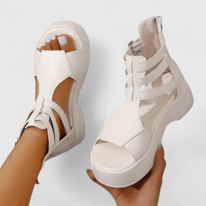 Strapped Buckled Thick Chunky Cutout Open Sandals
