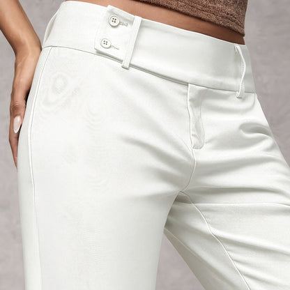 Women's High Waist Tailored Wide Leg Trousers