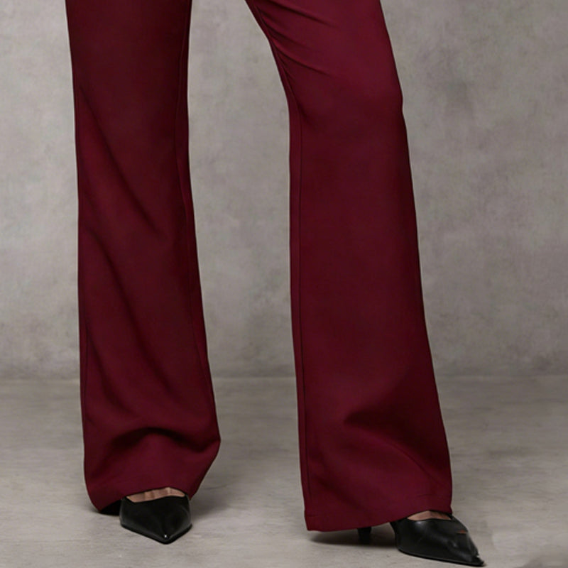 Women's High Waist Tailored Wide Leg Trousers