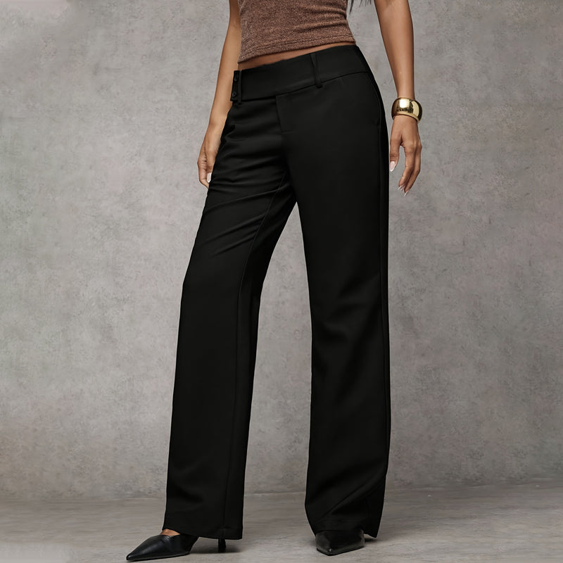 Women's High Waist Tailored Wide Leg Trousers