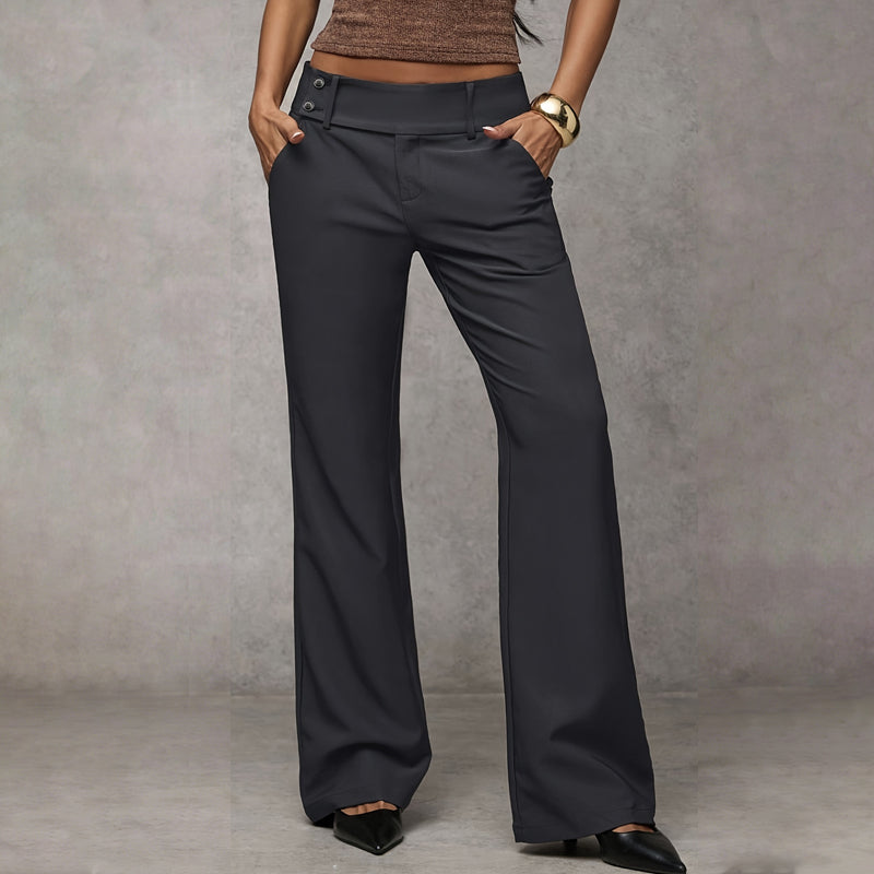 Women's High Waist Tailored Wide Leg Trousers