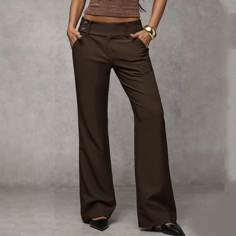 Women's High Waist Tailored Wide Leg Trousers