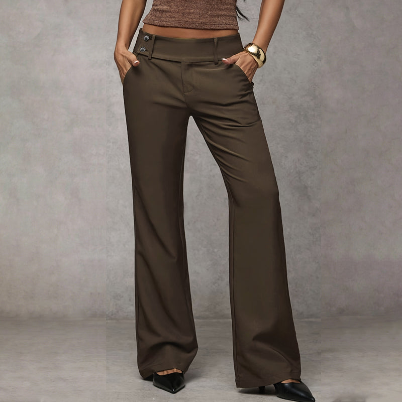 Women's High Waist Tailored Wide Leg Trousers