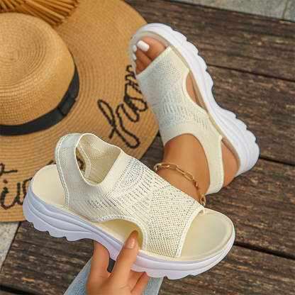 Platform Thick Sole Open Toe Mesh Slingback Sandals