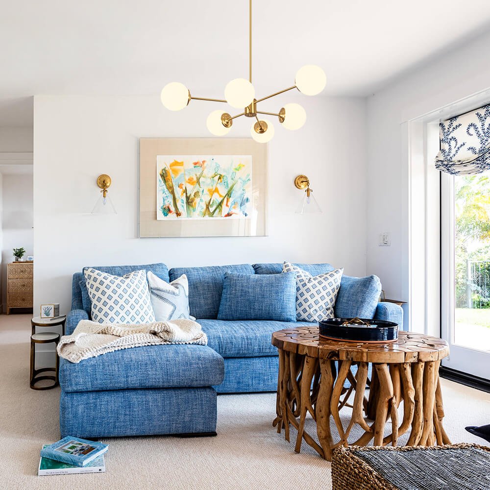 Multi-Directional Opal Glass Globe Chandelier