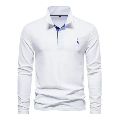 Collared Long Sleeve Regular Fit Polo Shirt For Men
