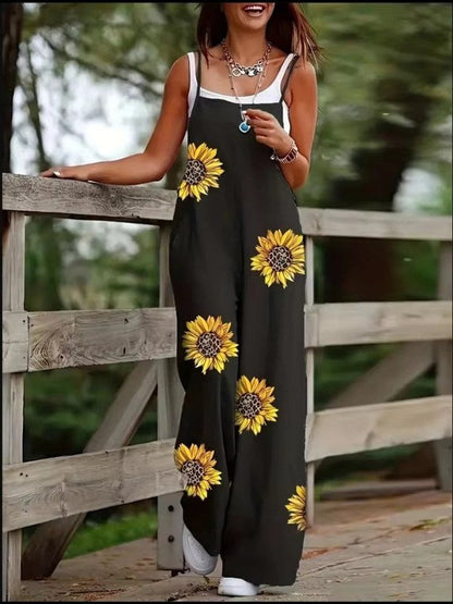 Sleeveless Spaghetti Strap Square Neck Wide Leg Long Jumpsuit